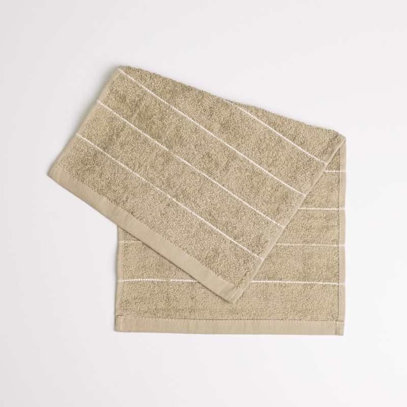 Рушник махровий кухонний зі смужками 30х50 см 400г/м2 GM Textile (Капучино)